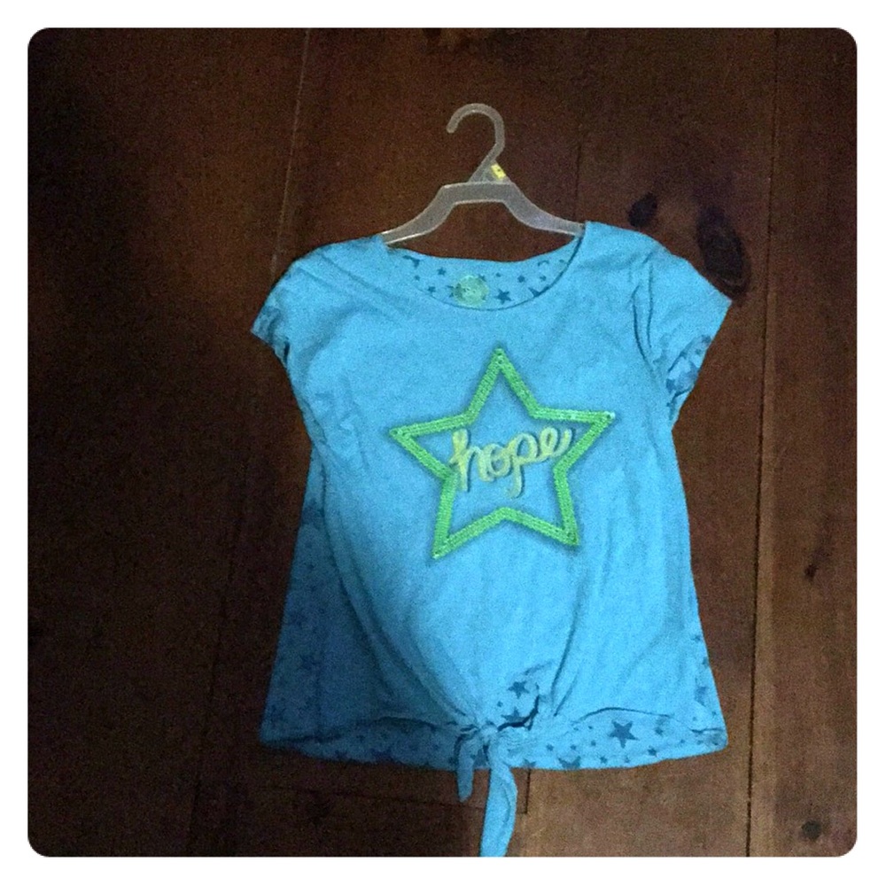 A blue crop top